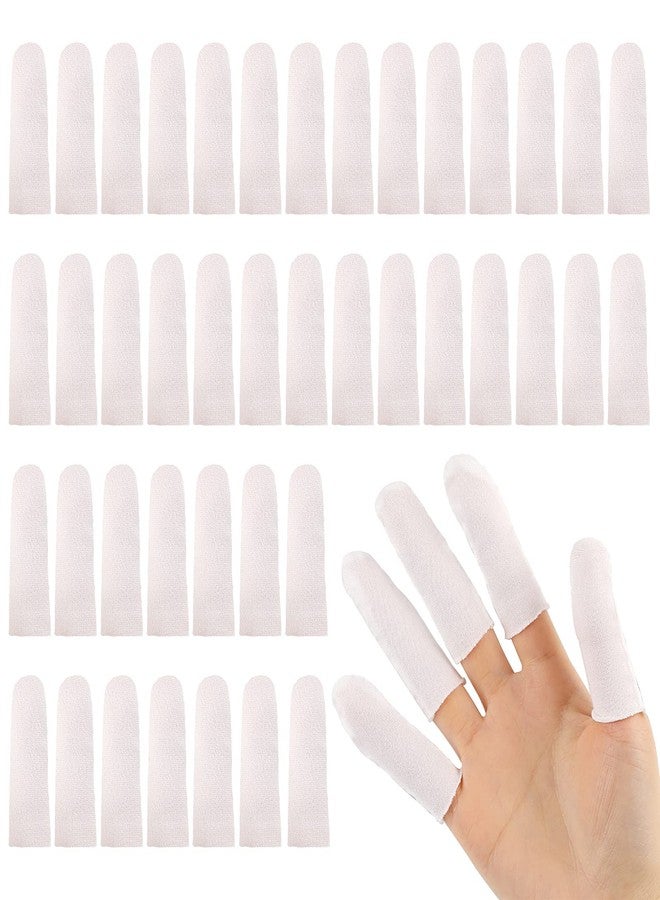 Sliverdew 100 Pieces Cotton Finger Cots,Cloth Finger Cots Finger Toe Sleeves Fingertips Protective Cover Thumb Protector Comfortable and Breathable, Absorb Sweat (White) - Image 1